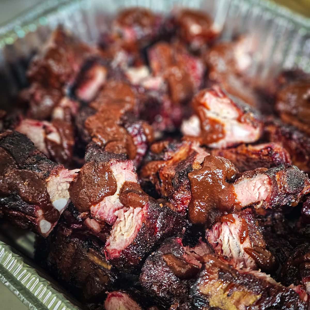 Half Pan of Smoked Rib Tips