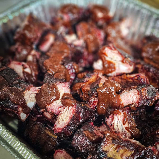 Half Pan of Smoked Rib Tips